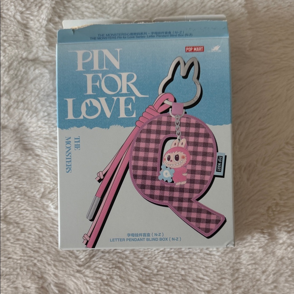 Letter T Pop Mart Pin for Love Pendant Box Labubu